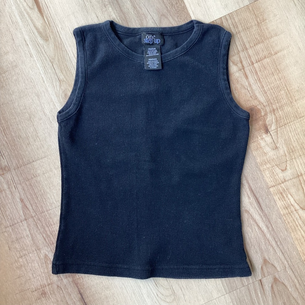 One Step Ahead Black Classic Knit Tank Top | women’s M | summer basic layered